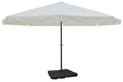 vidaXL Guarda-sol de jardim em alumínio com base portátil branco