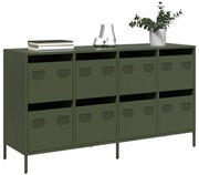 vidaXL Aparador 135x39x73,5 cm aço laminado a frio verde-azeitona