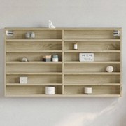 vidaXL Armário vitrine 100x8,5x58 cm derivados madeira carvalho sonoma