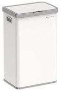 Lixeira SONGMICS com sensor de movimento, lixeira de cozinha 68 L, automática, tampa de fechamento suave, função de retenção aberta, aço, 15 sacos de lixo incluídos, branco nuvem LTB630W68
