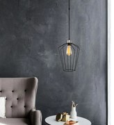 Candeeiro de Teto Fener – Preto Níquel – 25 cm x 126 cm