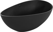Mexen Parma banheira independente de conglomerado 160 x 95 cm, preto mate - 57231609570