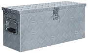 vidaXL Caixa de alumínio 76,5x26,5x33 cm prateado