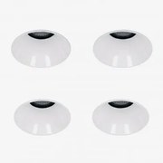 Pack De 4 Downlights Led Embutidos Sem Moldura Trimless Redondos Ø6,8 Cm Em Alumínio Luisiana Branco & Branco Cálido 2700k & 8 W & 38º - Sklum