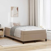 vidaXL Estrutura da Cama com colchão Cappuccino 120 x 190 cm tecido