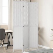 vidaXL Biombo com 3 painéis madeira de paulownia maciça branco