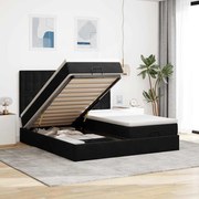 vidaXL Estrutura de cama otomana com colchões 160x200 cm veludo preto