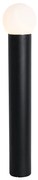Candeeiro de pé exterior preto com vidro opalino 80 cm IP44 - Huma Moderno