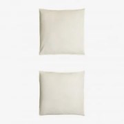 Conjunto De 2 Fronhas Em Linho Sorana 160g/m² Branco & 60 X 60 Cm - Sklum