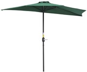 Outsunny Guarda-sol Semicircular Jardim Terraço Piscina Proteção Solar UV Manivela Design Moderno 269x138x236cm Verde | Aosom Portugal