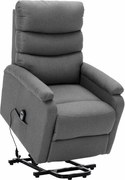 vidaXL Poltrona elevatória tecido cinzento-claro