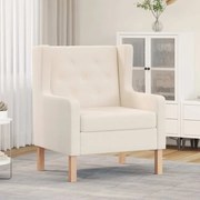 vidaXL Poltrona em tecido branco nata