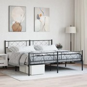 vidaXL Estrutura de cama com cabeceira e pés 183x213 cm metal preto