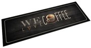 Tapete de cozinha lavável 60x180 cm veludo texto café