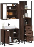 vidaXL 3 pcs conj. móveis WC derivados madeira cor carvalho castanho