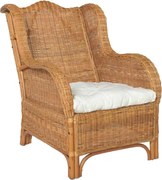 vidaXL Sofá com almofadão vime natural e linho castanho-claro