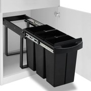 vidaXL Balde do lixo de encastre no armário cozinha fecho suave 36 L