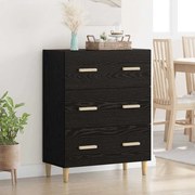vidaXL Buffet Carvalho Preto 69,5 x 34 x 90 cm Madeira processada