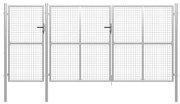 vidaXL Portão de jardim 400x150 cm aço prateado