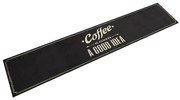 vidaXL Tapete de cozinha lavável 60x300 cm veludo texto café