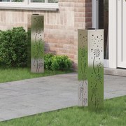 vidaXL Luz Solar LED de Caminho 2 pcs Prateado Aço inoxidável