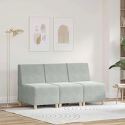 vidaXL Cadeiras de Sofá 3 pcs Cinzento-claro 55 x 74 x 82 cm Veludo
