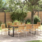 vidaXL Conjunto de Jantar para Jardim com 9 Peças Bege em Rattan Sintético e Acácia