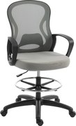 Vinsetto Cadeira de escritório ergonômica, cadeira de escritório com apoio para os pés e apoios de braço, em malha, 59 x 65 x 123 cm, Cinza | Aosom Portugal