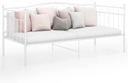 vidaXL Sofá-cama 90x200 cm metal branco