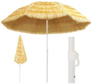 vidaXL Guarda-sol de praia Natural 300 cm estilo havaiano