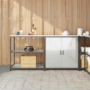 vidaXL Conjunto de Armazenamento de Cozinha com porta 2 pcs Prateado