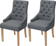 vidaXL Cadeiras de jantar 2 pcs tecido cinzento-escuro