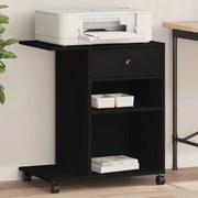 vidaXL Suporte para impressora com rodas 60x40x68,5 cm preto