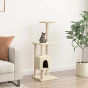 vidaXL Árvore para gatos c/ postes arranhadores sisal 104 cm cor creme
