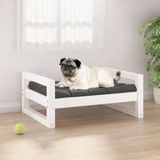 vidaXL Cama para cães 65,5x50,5x28 cm madeira de pinho maciça branco