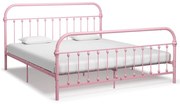 vidaXL Estrutura de cama 180x200 cm metal rosa