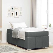 vidaXL Estrutura da Cama Cinzento escuro 90 x 190 cm tecido