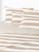 Capa de edredão reversível em algodão às riscas Lorena