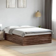 vidaXL Estrutura de cama 150x200cm derivados madeira carvalho castanho