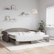 vidaXL Sofá-cama + gavetão/colchões 100x200cm tecido cinza-acastanhado