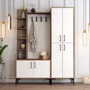 Hall Stand Viyana DA – Nogueira e Branco – 150x200x35 cm