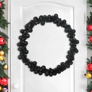 vidaXL Guirlanda de Bolas de Natal Preto 186 cm Poliestireno