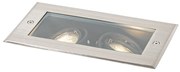 Foco de chão moderno em aço 2 luzes ajustáveis IP65 - Oneon Moderno