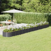 vidaXL Canteiro elevado jardim 620x80x36 aço revestido a pó antracite