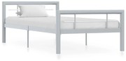 vidaXL Estrutura de cama 100x200 cm metal cinzento e branco