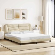 vidaXL Estrutura de cama sem colchão Hvar 180x200 cm tecido cor creme