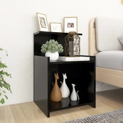vidaXL Mesa de cabeceira 40x35x60 cm derivados de madeira preto