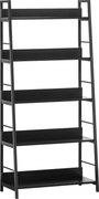HOMCOM Estante Biblioteca de Arrumação Estilo Industrial inclinada 5 Níveis 70L x 35l x 150H cm Preto | Aosom Portugal