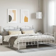 vidaXL Estrutura de cama com cabeceira e pés 200x200 cm metal branco
