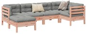 vidaXL 6 pcs conj. sofás jardim c/ almofadões madeira abeto-de-douglas